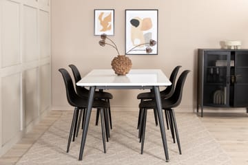 Jimms Forlengningsbar Spisegruppe 150 cm inkl. 4 Pontus Stol - Hvit/Svart - Møbler - Bord - Spisegruppe