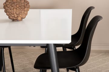 Jimms Forlengningsbar Spisegruppe 150 cm inkl. 4 Pontus Stol - Hvit/Svart - Møbler - Bord - Spisegruppe