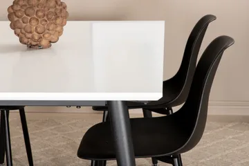 Jimms Forlengningsbar Spisegruppe 150 cm inkl. 4 Pontus Stol - Hvit/Svart - Møbler - Bord - Spisegruppe