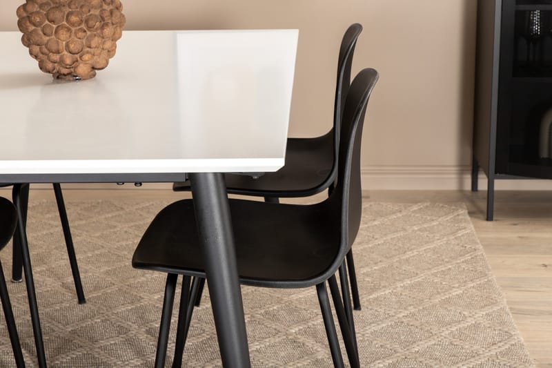 Jimms Forlengningsbar Spisegruppe 150cm inkl. 4 Kullersbro S - Hvit/Svart - Møbler - Bord - Spisegruppe