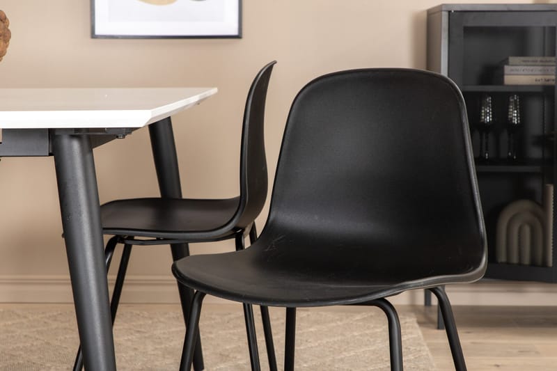 Jimms Forlengningsbar Spisegruppe 150cm inkl. 4 Kullersbro S - Hvit/Svart - Møbler - Bord - Spisegruppe