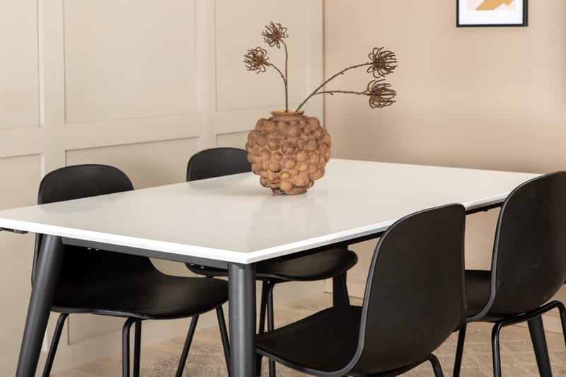 Jimms Forlengningsbar Spisegruppe 150cm inkl. 4 Kullersbro S - Hvit/Svart - Møbler - Bord - Spisegruppe