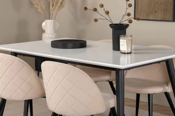 Jimmy spisebord med 4 Fløyel Spisestol - Møbler - Bord - Spisegruppe