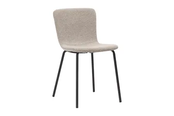 Kopparbo Rundt Spisebord 120 cm med 4 Katy Spisestoler - Mørkebrun / Greige Bouclé / Metallben Svart - Møbler - Bord - Spisegruppe