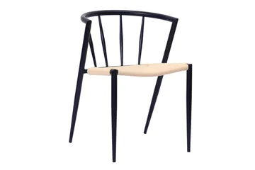Kopparbo Rundt Spisebord 120 cm med 4 Winston Spisestoler - Mørkebrun / Beige / Metallben Svart - Møbler - Bord - Spisegruppe