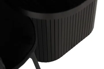 Kopparbo Spisegruppe 200 cm Rektangulært bord inkl. 6 Broddhult Stoler - Svart / Ribbede Ben - Møbler - Bord - Spisegruppe