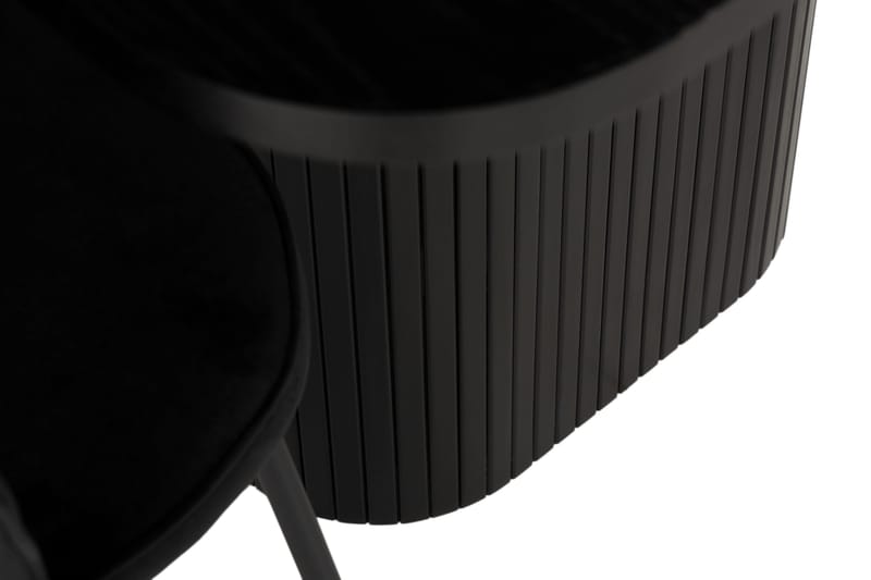 Kopparbo Spisegruppe 200 cm Rektangulært bord inkl. 6 Broddhult Stoler - Svart / Ribbede Ben - Møbler - Bord - Spisegruppe