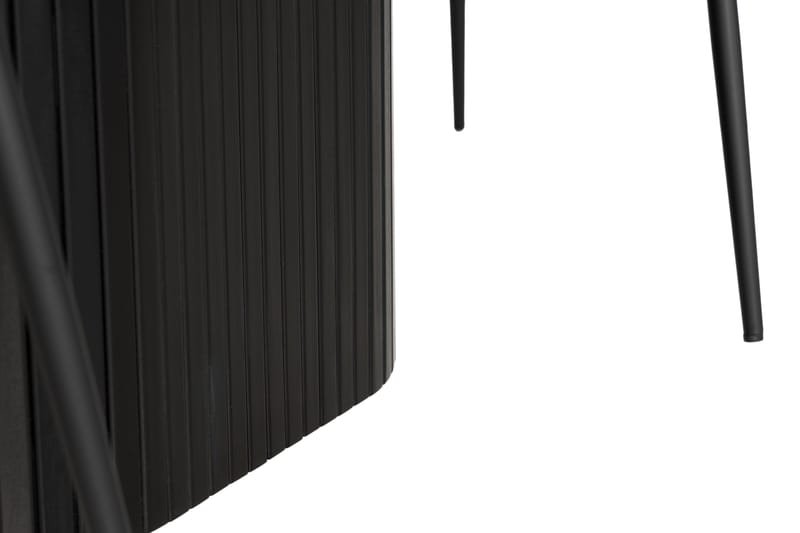 Kopparbo Spisegruppe 200 cm Rektangulært bord inkl. 6 Broddhult Stoler - Svart / Ribbede Ben - Møbler - Bord - Spisegruppe