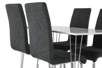 Kronblom Spisegruppe 120 cm med 4 Cibus Stol - Hvit/Krom/Grå - Møbler - Bord - Spisegruppe