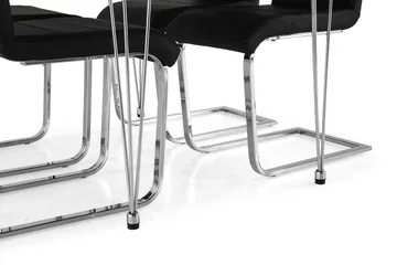 Kronblom Spisegruppe 120 cm med 4 Cibus Stol - Hvit/Krom/Svart PU - Møbler - Bord - Spisegruppe