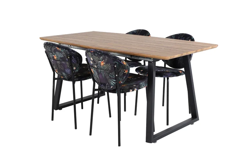 Leah Forlengningsbar bord med 4 Moncoll Spisestoler - Møbler - Bord - Spisegruppe