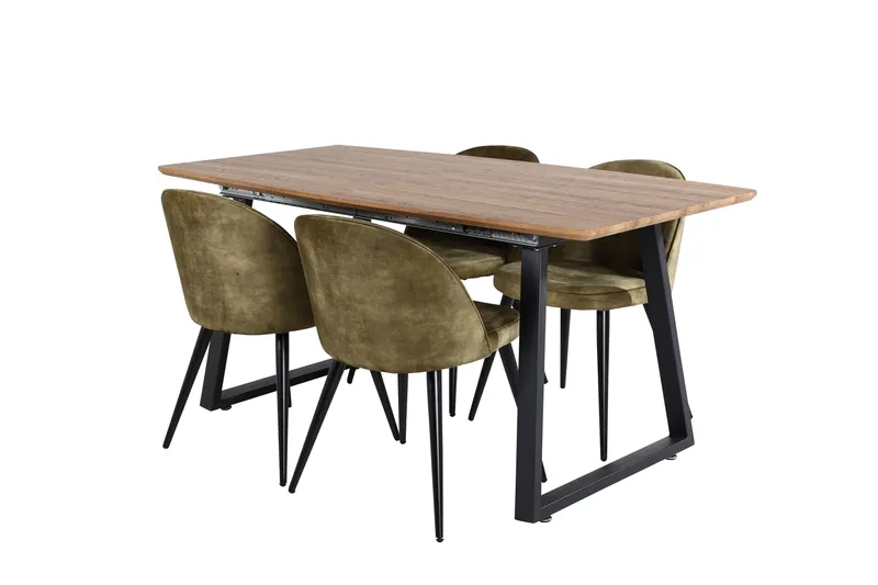 Leah Forlengningsbar bord med 4 Sedavi Spisestoler