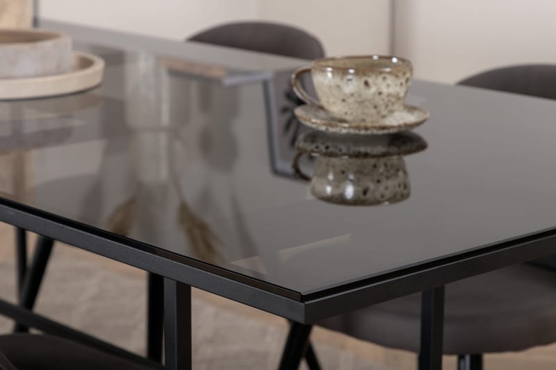 Leif Spisebord med 4stk Velvet Spisestol - Møbler - Bord - Spisegruppe