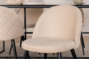 Leif Spisebord med 4stk Velvet Spisestol - Møbler - Bord - Spisegruppe