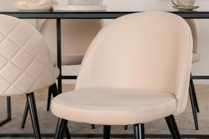 Leif Spisebord med 4stk Velvet Spisestol - Møbler - Bord - Spisegruppe