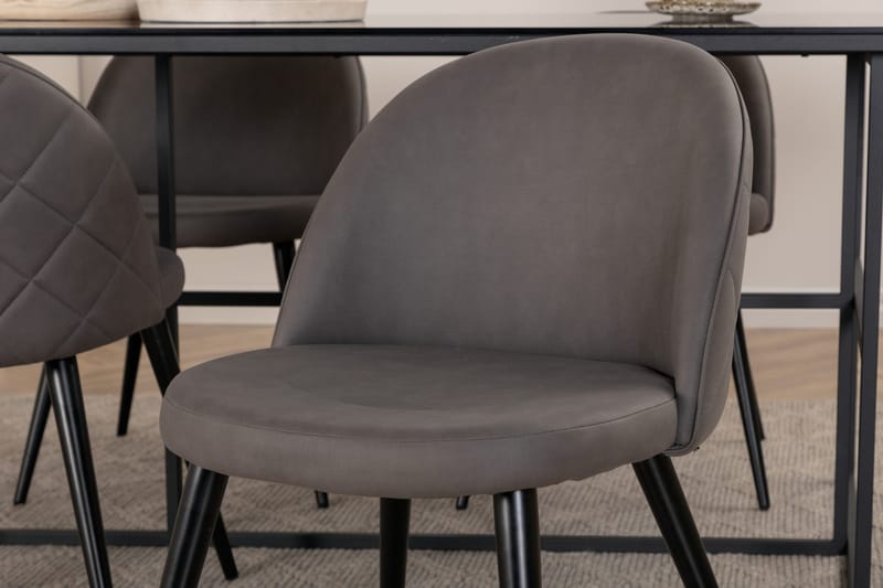 Leif Spisebord med 4stk Velvet Spisestol - Møbler - Bord - Spisegruppe