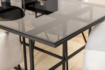 Leifa Spisegruppe 200 cm inkl. 6 Berita Stoler - Svart/Grå - Møbler - Bord - Spisegruppe