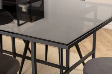 Leifa Spisegruppe 200 cm inkl. 6 Velvets Stoler - Svart/Grå - Møbler - Bord - Spisegruppe