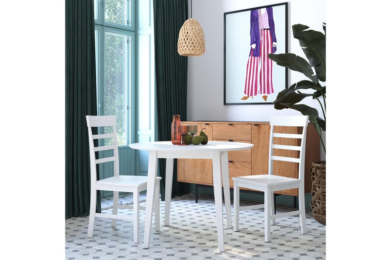 Loukas Spisegruppe 3-deler - Hvit - Møbler - Bord - Spisegruppe