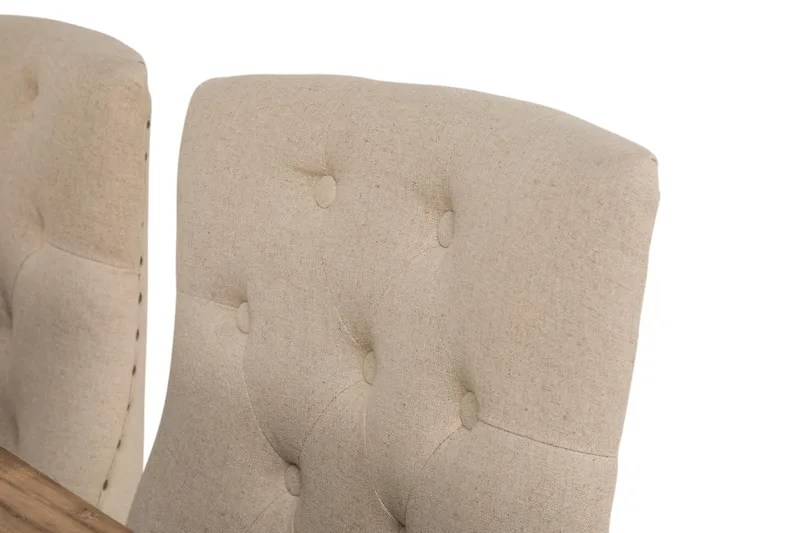 Lyon Förlängningsbar Matgrupp 200 cm med 6 Viktoria Stol Bloomington Natur/Vit/Beige Beige/White - Møbler - Bord - Spisegruppe