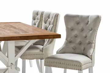 Lyon Forlengbar Spisegruppe 200 cm inkl. 6 Bergviken Stoler - Brun/Hvit - Møbler - Bord - Spisegruppe