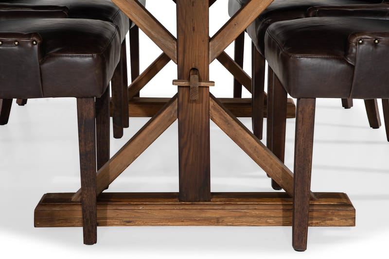 Lyon Forlengningsbar Spisegruppe 200 cm med 6 Tuva Stol - Natur/Brun - Møbler - Bord - Spisegruppe