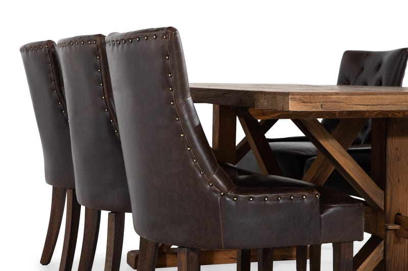 Lyon Forlengningsbar Spisegruppe 200 cm med 6 Tuva Stol - Natur/Brun - Møbler - Bord - Spisegruppe