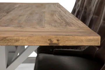 Lyon Forlengningsbar Spisegruppe 200 cm med 6 Tuva Stol - Natur/Hvit/Brun - Møbler - Bord - Spisegruppe