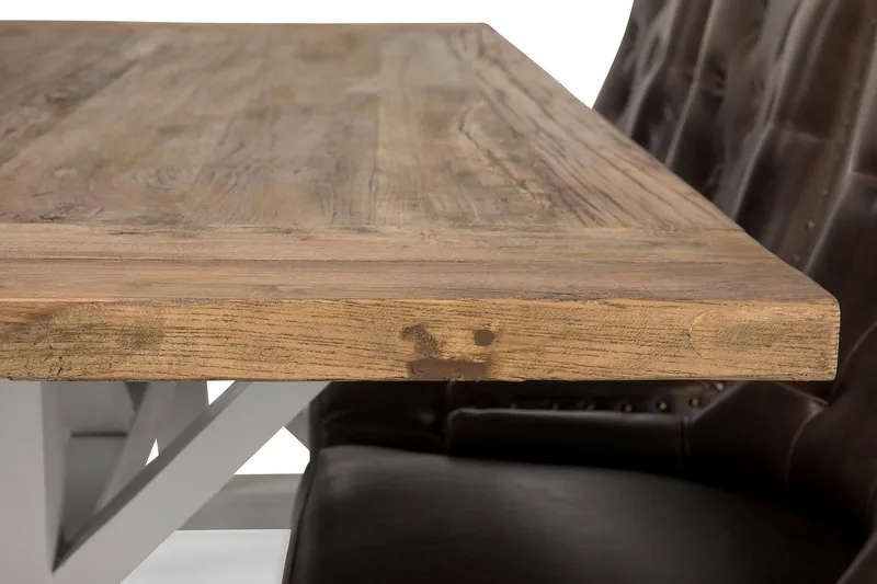 Lyon Forlengningsbar Spisegruppe 200 cm med 6 Tuva Stol - Natur/Hvit/Brun - Møbler - Bord - Spisegruppe