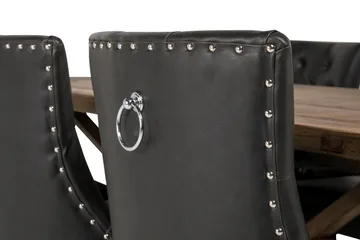 Lyon Forlengningsbar Spisegruppe 200 cm med 6 Tuva Stol - Natur/Svart - Møbler - Bord - Spisegruppe