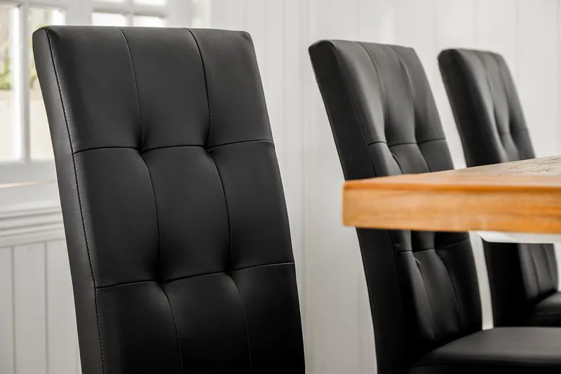 Lyon Forlengningsbar Spisegruppe 200 cm med 6 Viktor Stol - Natur/Hvit/Svart - Møbler - Bord - Spisegruppe