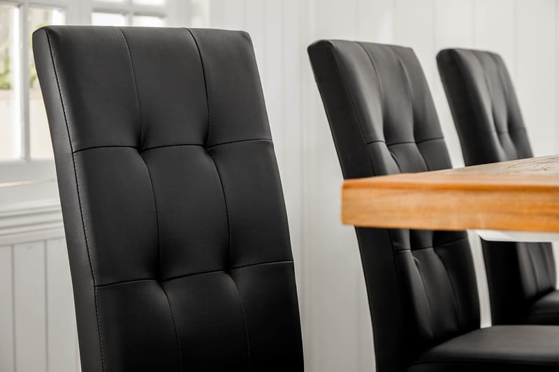 Lyon Forlengningsbar Spisegruppe 200 cm med 6 Viktor Stol - Natur/Hvit/Svart - Møbler - Bord - Spisegruppe