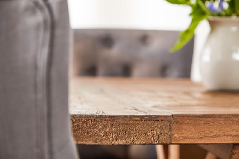 Lyon Forlengningsbar Spisegruppe 200 cm med 6 Viktoria Stol - Natur/Grå/Hvit - Møbler - Bord - Spisegruppe