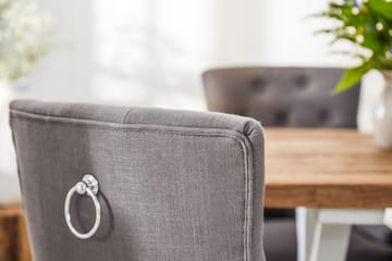 Lyon Forlengningsbar Spisegruppe 200 cm med 6 Viktoria Stol - Natur/Hvit/Grå - Møbler - Bord - Spisegruppe