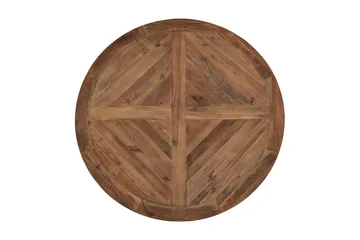 Lyon Rund Spisegruppe 150 cm med 6 Tuva Stoler - Brun Vintage Alm / Svart PU - Møbler - Bord - Spisegruppe