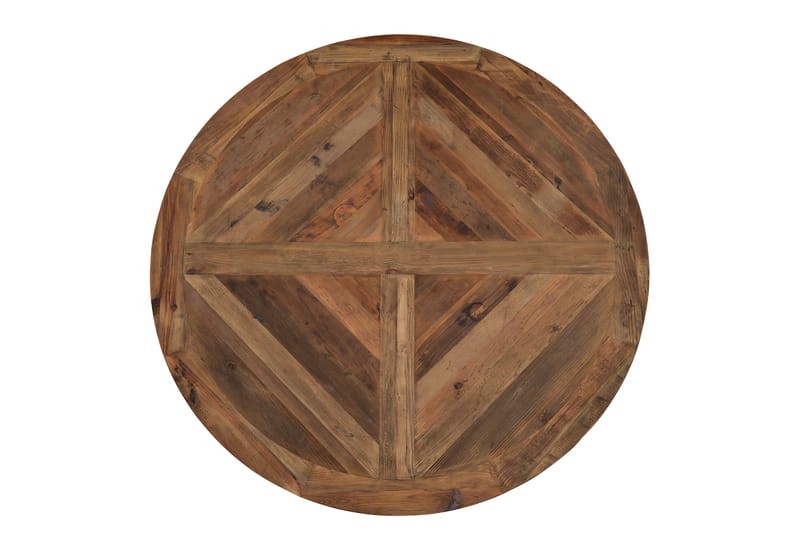 Lyon Spisegruppe Ø150 cm Rund med 4 Tuva Stoler - Vintage Natur/Hvit/Brun - Møbler - Bord - Spisegruppe