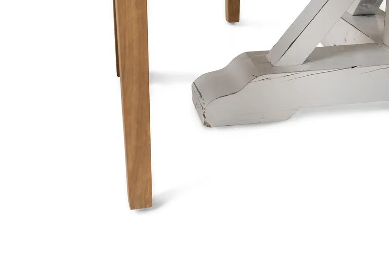 Lyon Spisegruppe Ø150 cm Rund med 4 Viktoria Stoler - Vintage Natur/Hvit/Beige - Møbler - Bord - Spisegruppe