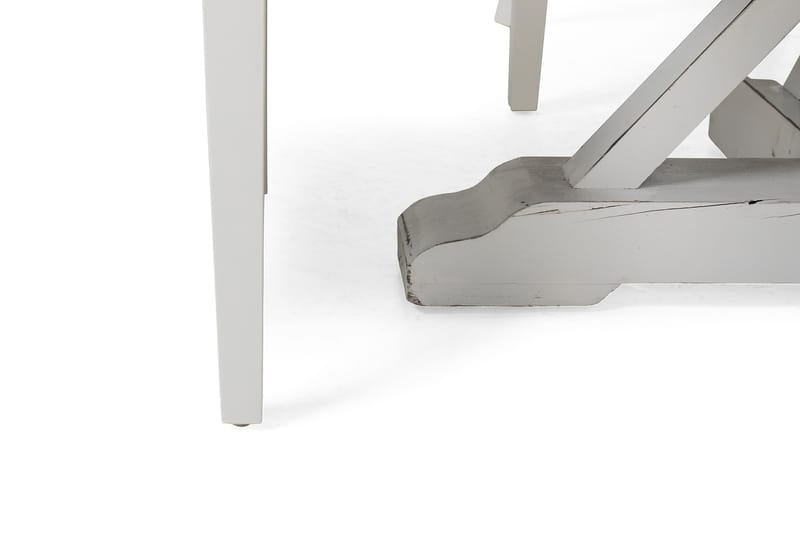 Lyon Spisegruppe Ø150 cm Rund med 4 Viktoria Stoler - Vintage Natur/Hvit/Grå - Møbler - Bord - Spisegruppe