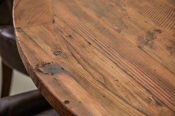 Lyon Spisegruppe Ø150 cm Rund med 6 Tuva Stoler - Vintage Natur/Hvit/Brun - Møbler - Bord - Spisegruppe