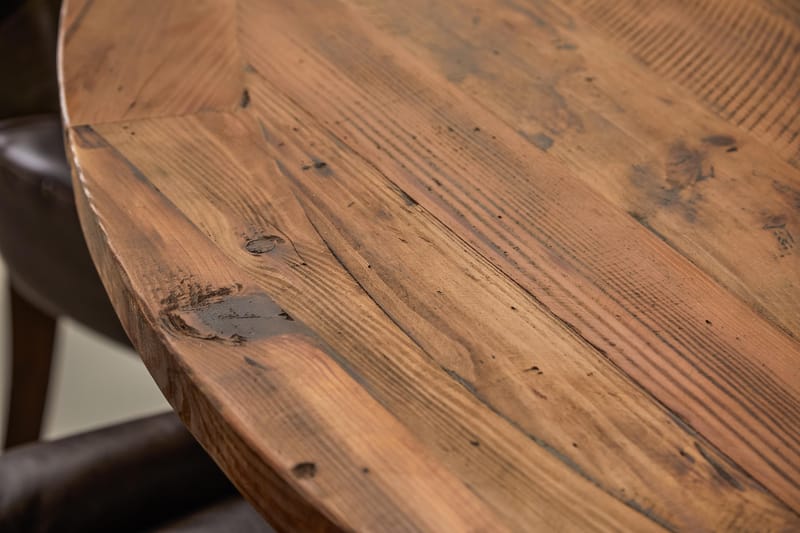 Lyon Spisegruppe Ø150 cm Rund med 6 Tuva Stoler - Vintage Natur/Hvit/Brun - Møbler - Bord - Spisegruppe