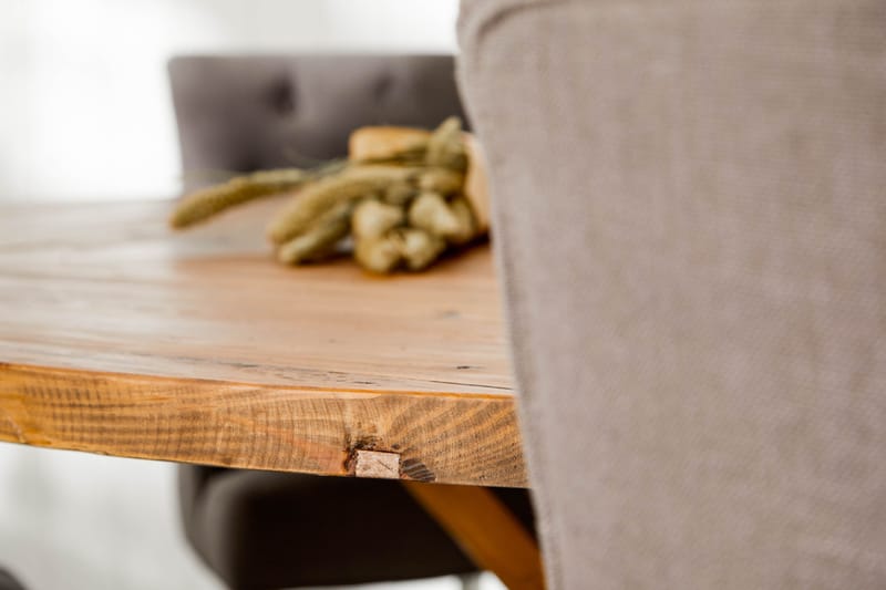 Lyon Spisegruppe Ø150 cm Rund med 6 Viktoria Stoler - Vintage Alm/Grå/Hvit - Møbler - Bord - Spisegruppe