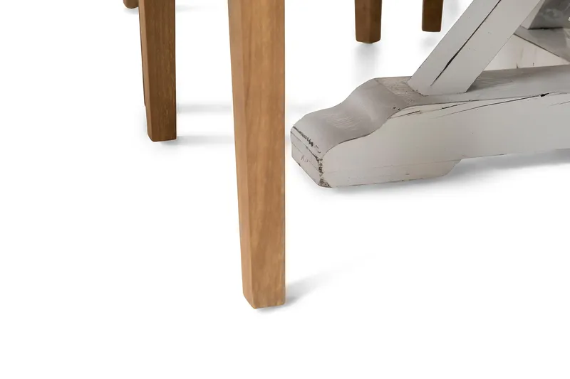 Lyon Spisegruppe Ø150 cm Rund med 6 Viktoria Stoler - Vintage Natur / Hvit / Beige - Møbler - Bord - Spisegruppe