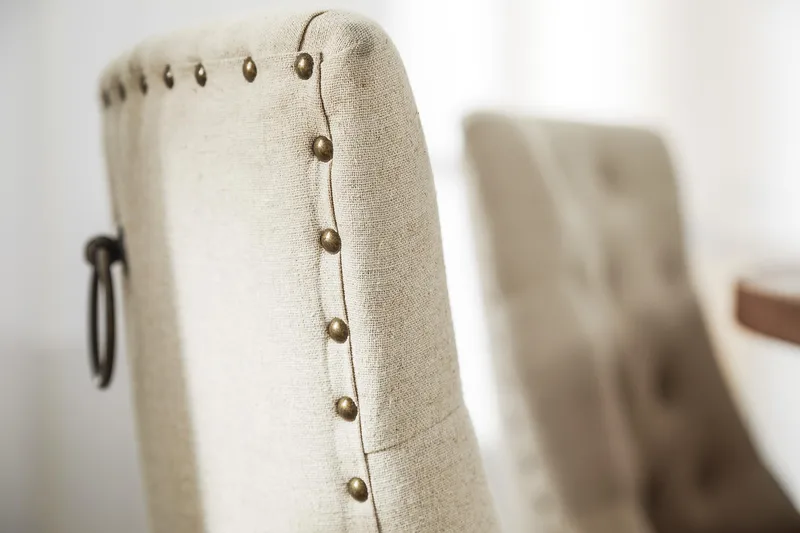 Lyon Spisegruppe Ø150 cm Rund med 6 Viktoria Stoler - Vintage Natur / Hvit / Beige - Møbler - Bord - Spisegruppe