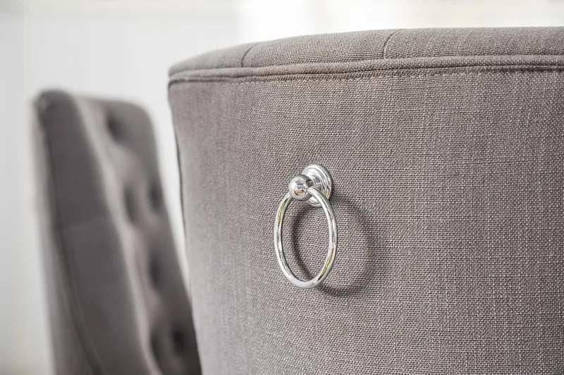 Lyon Spisegruppe Ø150 cm Rund med 6 Viktoria Stoler - Vintage Natur/Hvit/Grå - Møbler - Bord - Spisegruppe