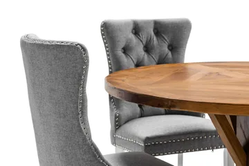 Lyon Spisegruppe 120 cm Rund inkl. 4 Bergviken Stoler - Brun - Møbler - Bord - Spisegruppe