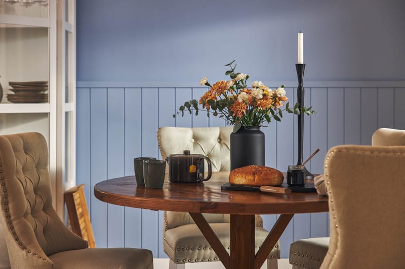 Lyon Spisegruppe 120 cm Rund inkl. 4 Bergviken Stoler - Brun - Møbler - Bord - Spisegruppe