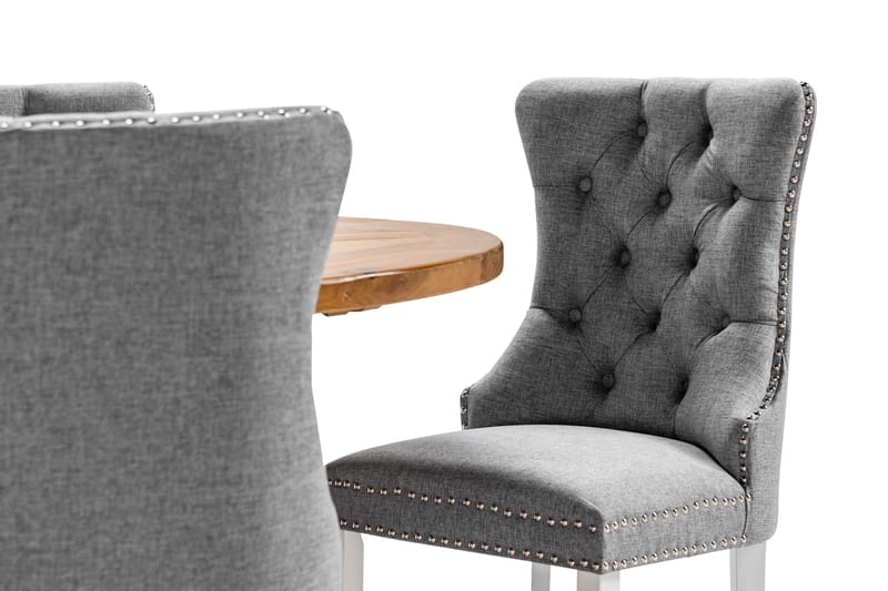 Lyon Spisegruppe 120 cm Rund inkl. 4 Bergviken Stoler - Brun - Møbler - Bord - Spisegruppe