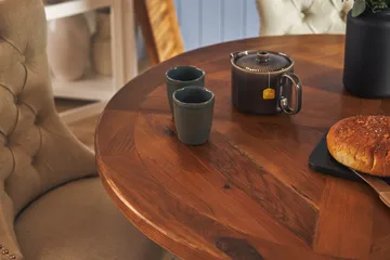 Lyon Spisegruppe 120 cm Rund inkl. 4 Bergviken Stoler - Brun - Møbler - Bord - Spisegruppe