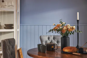 Lyon Spisegruppe 120 cm Rund inkl. 4 Bergviken Stoler - Brun - Møbler - Bord - Spisegruppe