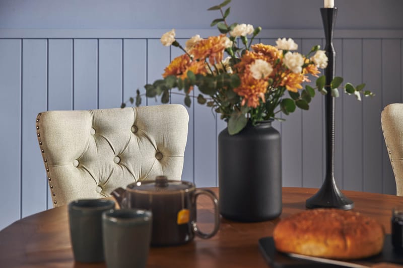 Lyon Spisegruppe 120 cm Rund inkl. 4 Bergviken Stoler - Brun - Møbler - Bord - Spisegruppe